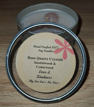 Load image into Gallery viewer, Rose Quartz  Crystal Soy Candle - Sandalwood &amp; Cedarwood