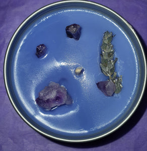 Amethyst Crystal Soy Candle - Lavender