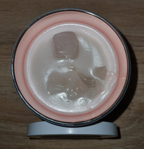 Rose Quartz  Crystal Soy Candle - Sandalwood & Cedarwood
