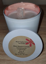 Load image into Gallery viewer, Rose Quartz  Crystal Soy Candle - Sandalwood &amp; Cedarwood