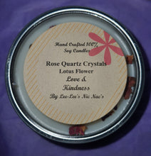 Load image into Gallery viewer, Rose Quartz Crystal Soy Candle - Lotus Flower