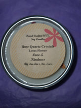Load image into Gallery viewer, Rose Quartz Crystal Soy Candle - Lotus Flower
