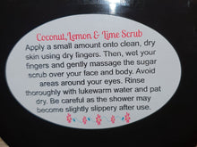Load image into Gallery viewer, Coconut, Lemon &amp; Lime Sugar Scrub - 200 grams