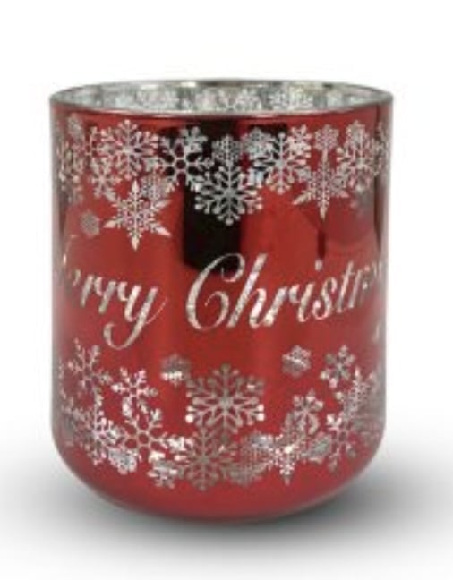 Large Vogue Soy Candle – Merry Christmas Red & Silver