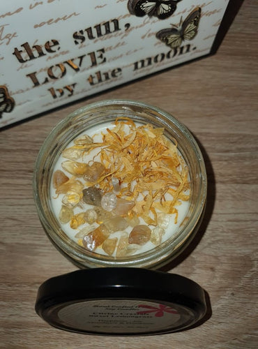 Citrine Crystal Soy Candle - Sweet Lemongrass