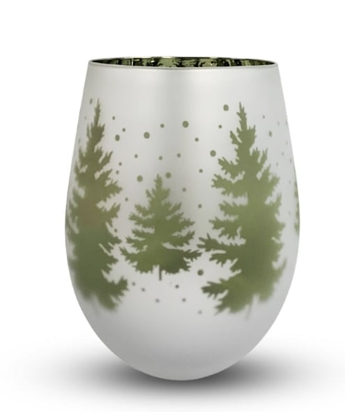 Renee Jar – Christmas Trees Frosted White & Green Soy Candle