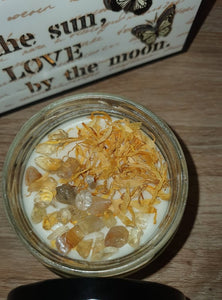 Citrine Crystal Soy Candle - Sweet Lemongrass