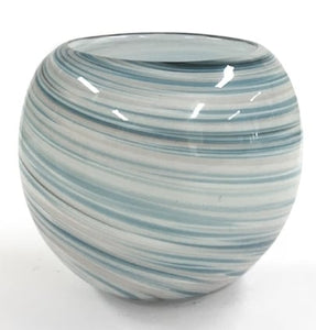 Globe Jar -Light Pink & Blue Swirl Design Soy Candle Gift Boxed