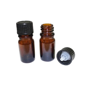 5ml Amber Glass Bottle - with lid + dripulator