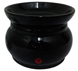 Electric Ceramic Oil Burner in Black - Large Aromatherapy Wax Melt Warmer