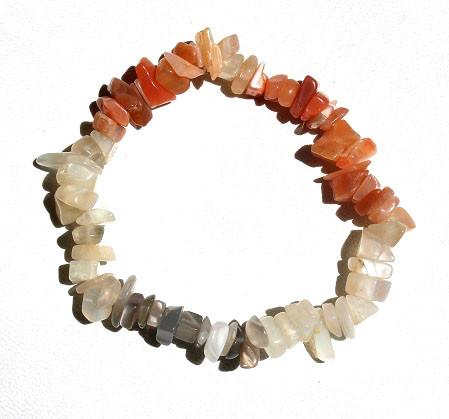 Peach Moonstone Crystal Chip Bracelet