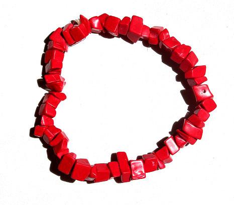 Red Coral Chip Bracelet