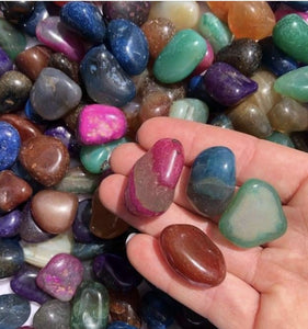 Mix Color Agate Tumbled Stones 10 pk