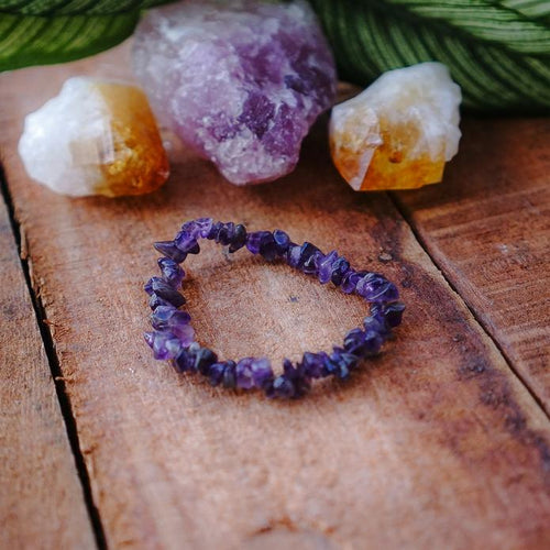 Amethyst Crystal Chip Bracelet